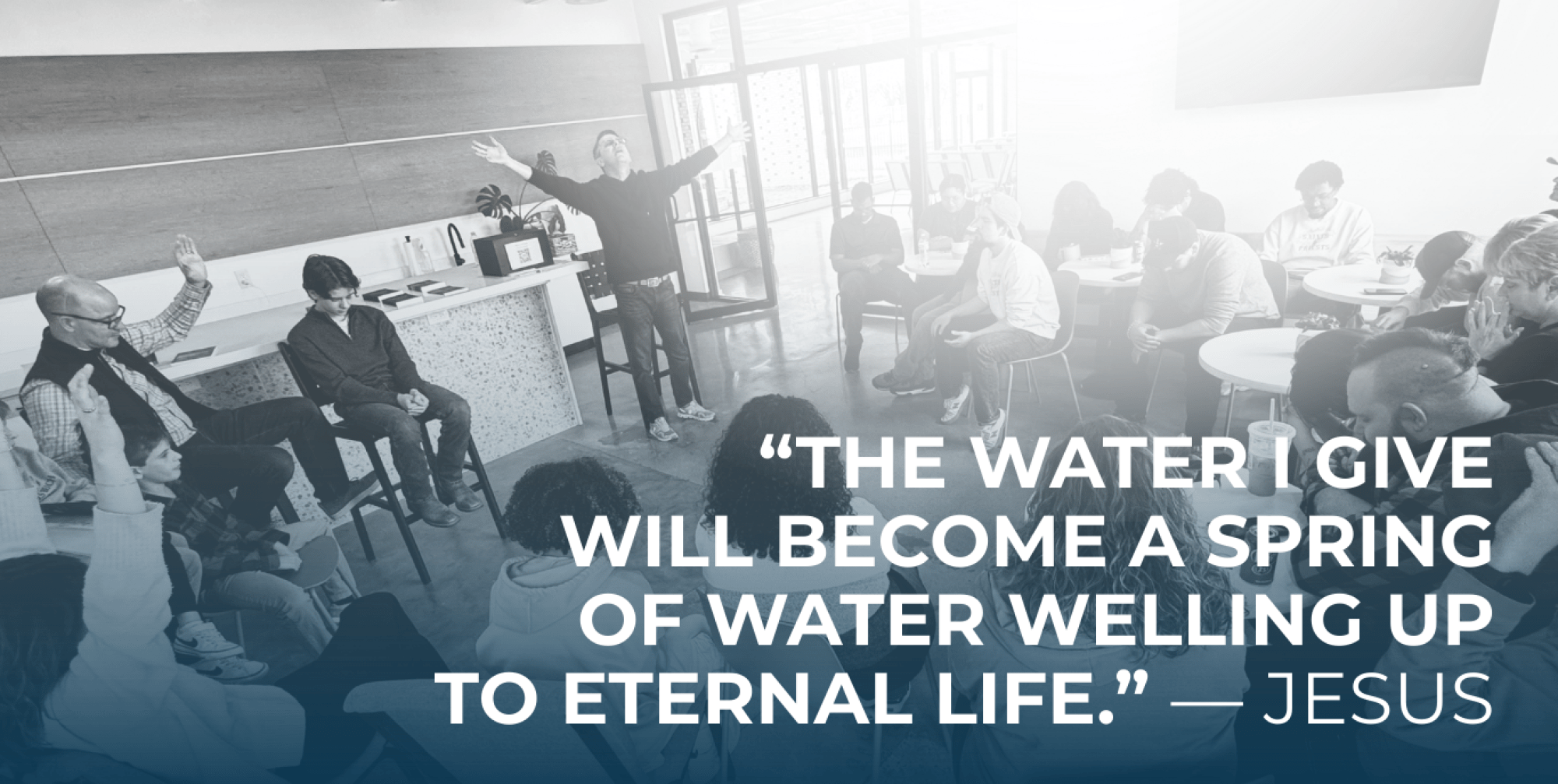 Header image - Believers gather for prayer, worship, and teaching at Wellspring on Sundays 4PM.